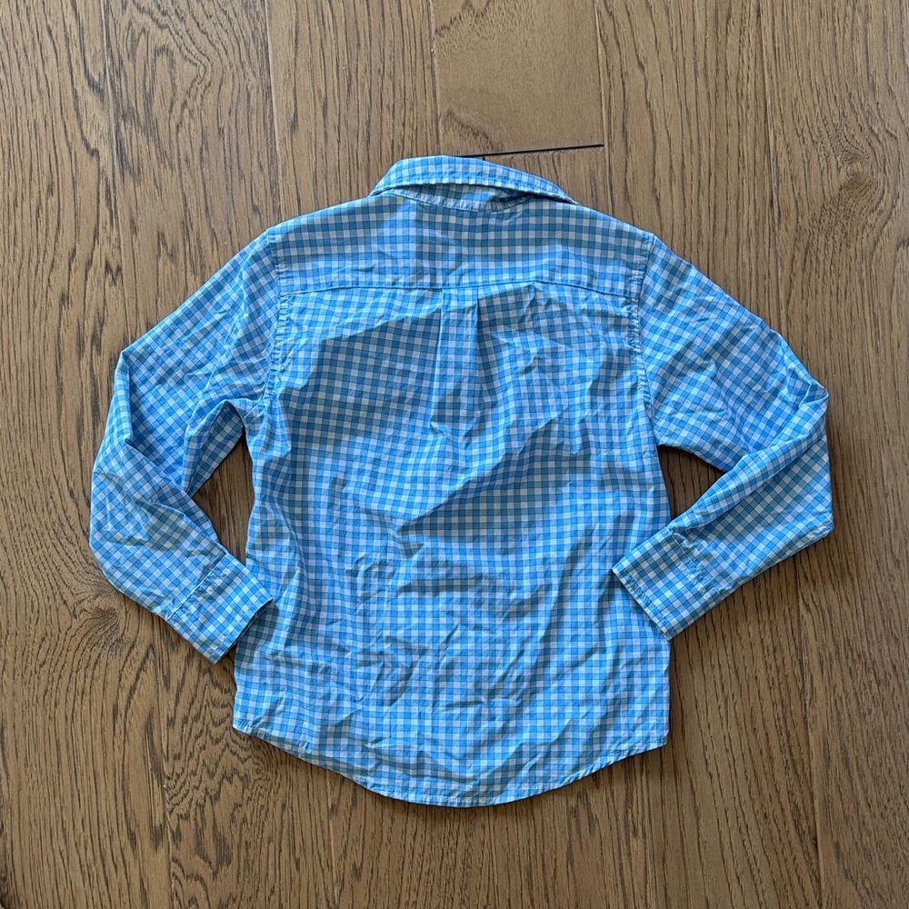 Vineyard Vines Kids Gingham Light Blue Whale Button-Down Shirt - Picture 5 of 5